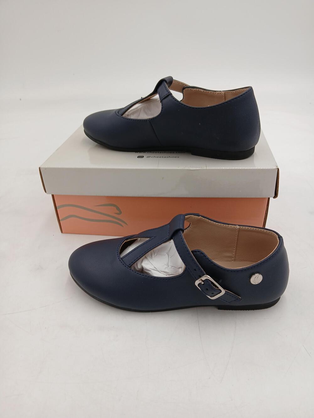 T-bar Mary Jane Shoes Girls Size 11 Navy Blue Buckle Flat Dress School